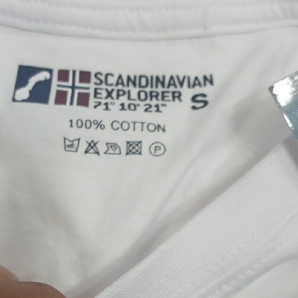 Scandinavian Explorer Classic White Norway Graphic Tee Sz Small 100% Cotton New - Picture 3 of 8